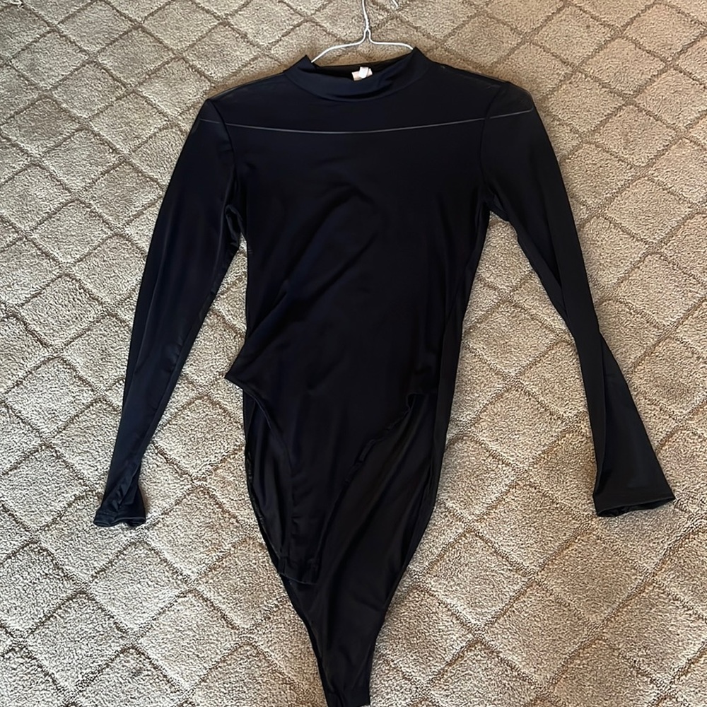 See thru mock neck